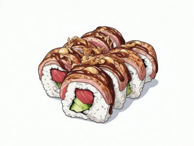 132. Flambierte Thunfisch Trüffel Roll x 8 St.