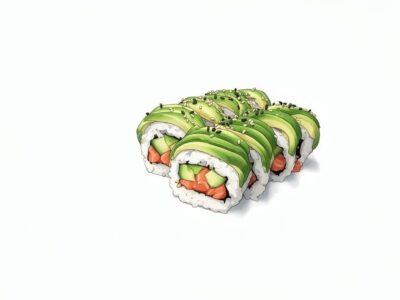 131. Spicy Lachstatar Roll mit Avo Rainbow x8 St.